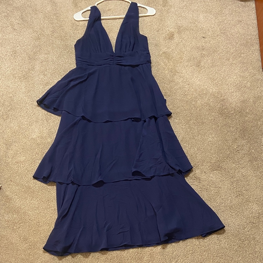 Lulu's Midnight Blue High-Low Tiered Dress